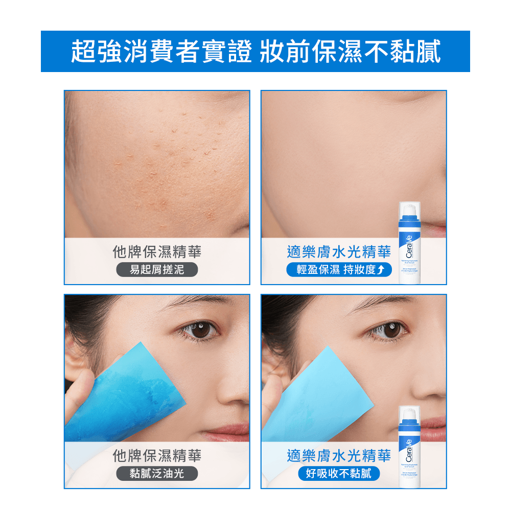 超強消費者實證，妝前保濕不黏膩